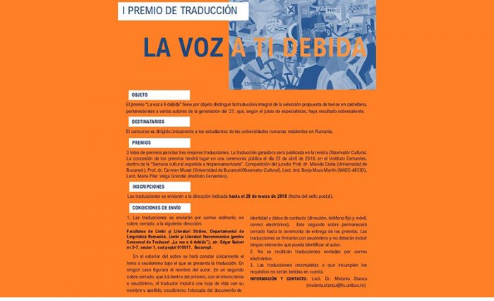 Cartel La voz a ti debida