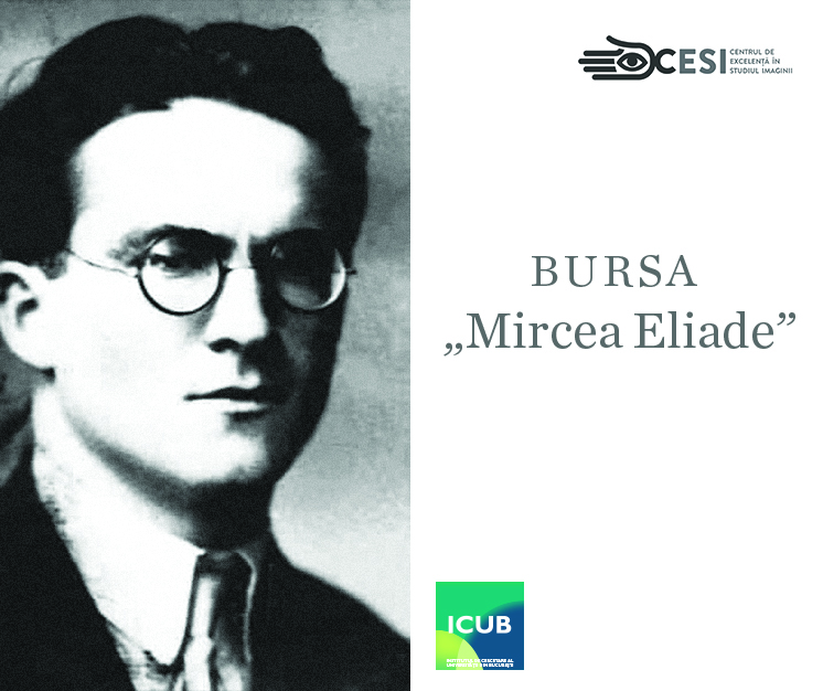 Imagine Mircea Eliade și siglă ICUB
