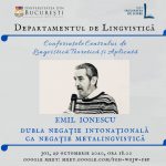Afiș conferință Emil Ionescu